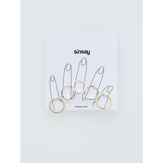 Sinsay - Zestaw pierścionków - Złoty Sinsay  One Size 