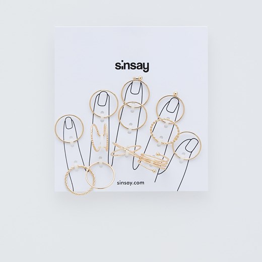 Sinsay - Zestaw pierścionków - Złoty  Sinsay One Size 
