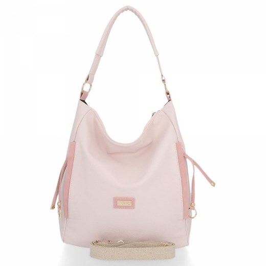 Shopper bag Conci różowa bez dodatków matowa na ramię 