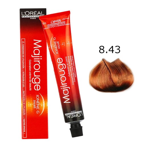 Loreal Majirel Majirouge | Trwała farba do włosów - kolor 8.43 jasny blond miedziano-złocisty 50ml