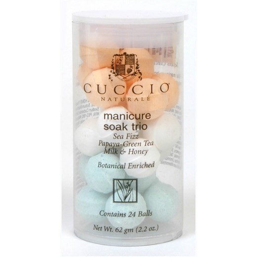 Cuccio Manicure Soak Trio | Kulki do manicure - morskie, papaja i zielona herbata, miód i mleko 24szt.
