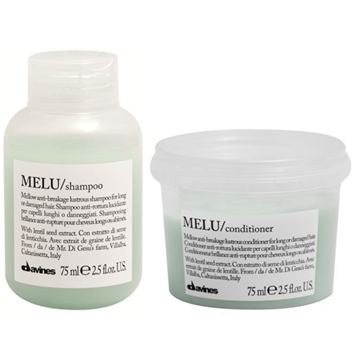 Davines Melu | Minizestaw do włosów kruchych i łamliwych: szampon 75ml + odżywka 75ml