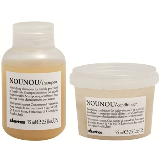 Davines Nounou | Minizestaw do włosów zniszczonych: szampon 75ml + odżywka 75ml