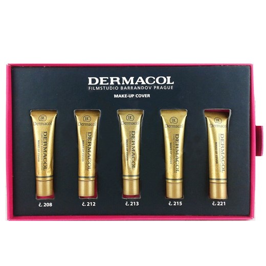 Dermacol Make-Up Cover | Zestaw 5 miniaturowych podkładów: nr 208, nr 212, nr 213, nr 215, nr 221