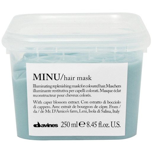 Davines Minu | Rozświetlająca maska do włosów farbowanych 250ml