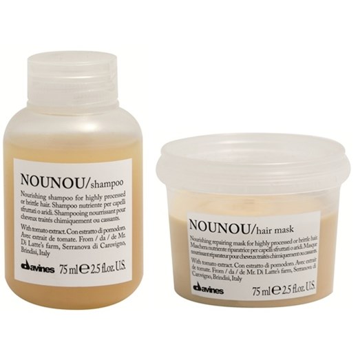 Davines Nounou | Minizestaw do włosów zniszczonych: szampon 75ml + maska 75ml