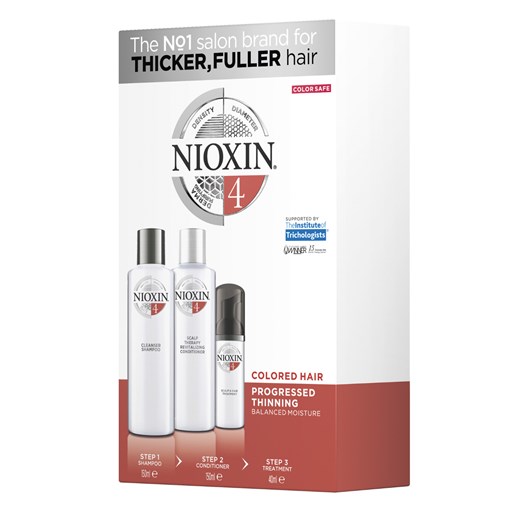 Nioxin System 4 SMALL | Zestaw do włosów farbowanych i znacznie przerzedzonych