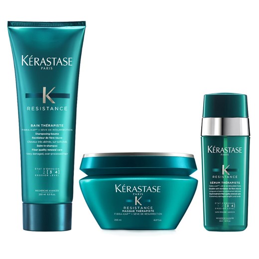 Kérastase Therapiste | Zestaw do włosów bardzo zniszczonych: kąpiel 250ml + maska 200ml + serum 30ml