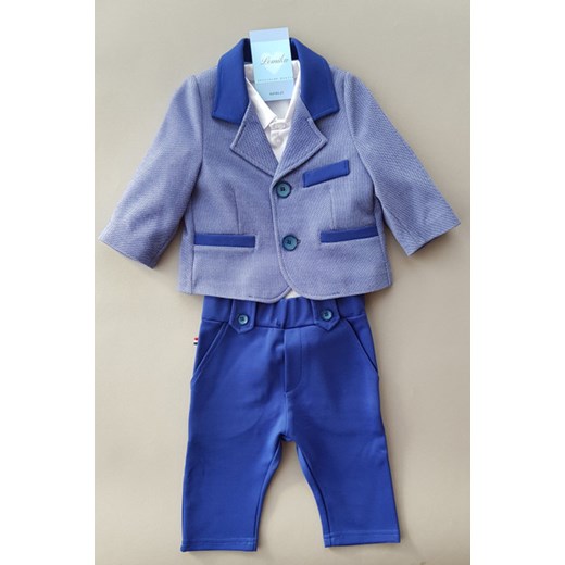Odzież dla niemowląt niebieska z dzianiny na zimę dla chłopca gładka 