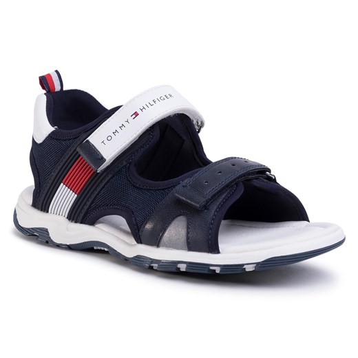 Sandały TOMMY HILFIGER - Velcro Sandal T3B2-30739-0935 S Blue/White X007