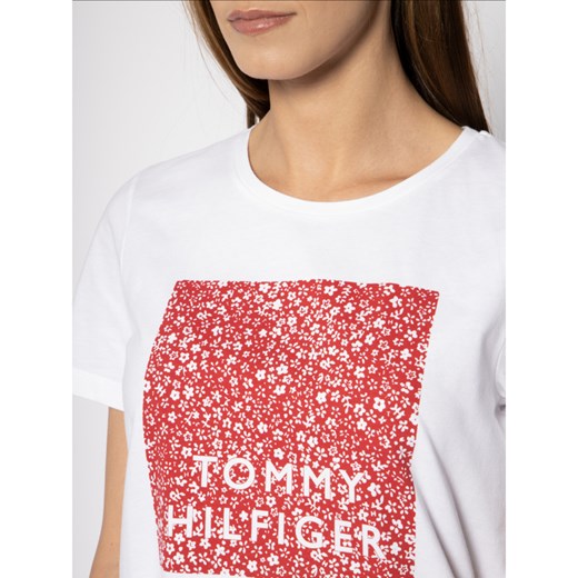 Bluzka damska Tommy Hilfiger z krótkimi rękawami wiosenna z okrągłym dekoltem 
