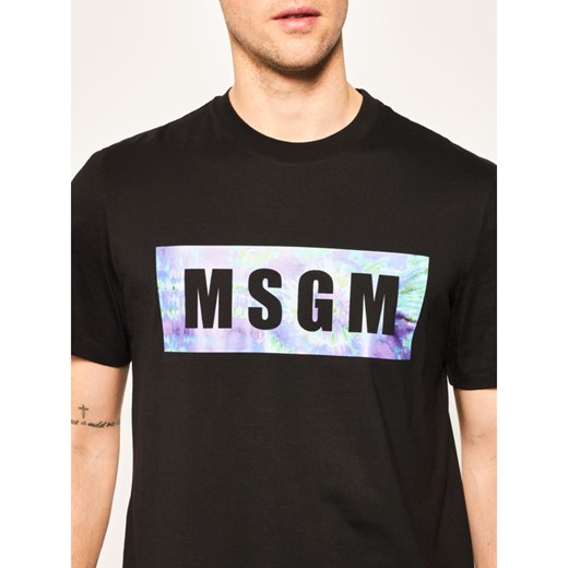 T-shirt męski wielokolorowy MSGM w nadruki 