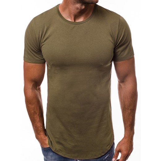 T-shirt męski zielony Ozonee casual z krótkimi rękawami 