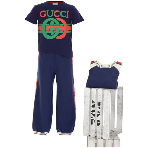 Gucci Koszulka Dziecięca dla Chłopców Na Wyprzedaży, niebieski atramentowy, Bawełna, 2019, 6Y 8Y