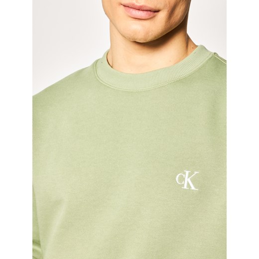 Zielona bluza męska Calvin Klein bez wzorów 
