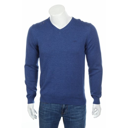 Hampton Republic sweter męski niebieski w serek 