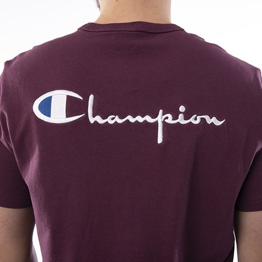 T-shirt męski Champion fioletowy z krótkim rękawem 