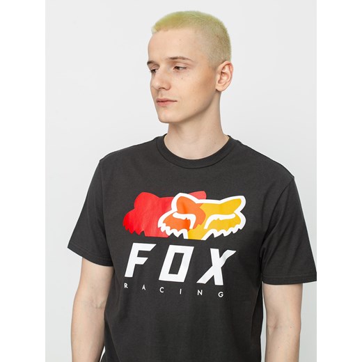 T-shirt męski czarny Fox z krótkim rękawem 