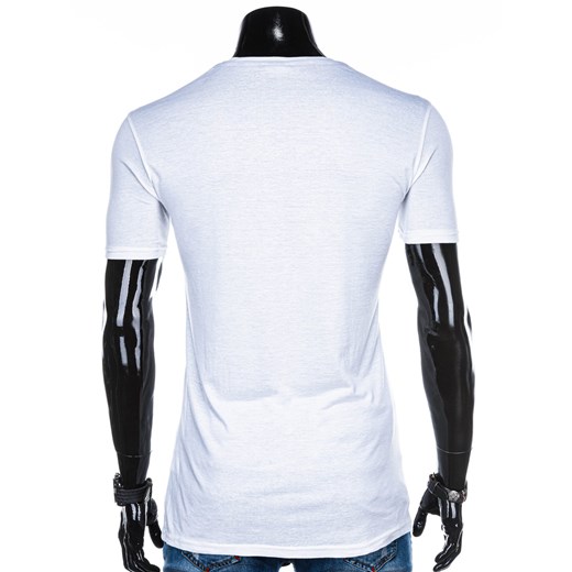 T-shirt męski z nadrukiem 1206S - biały Edoti.com  XXL 