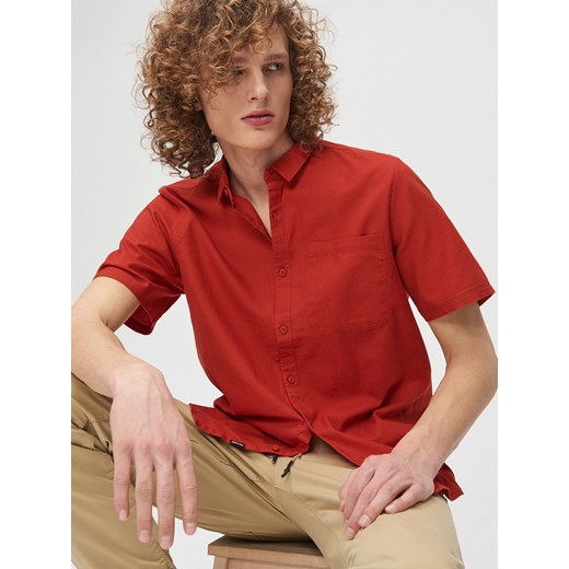 Cropp - Gładka bawełnianan koszula - Pomarańczowy  Cropp XL 