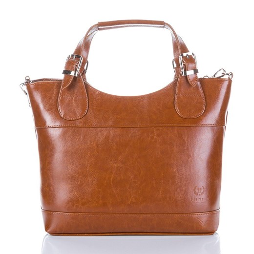 Shopper bag Paolo Peruzzi duża bez dodatków lakierowana ze skóry elegancka 