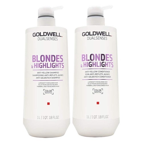 Goldwell Blondes and Highlights | Zestaw do włosów blond: szampon 1000ml + odżywka 1000ml