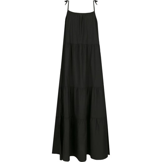 Sukienka Twin Set gładka czarna na ramiączkach 