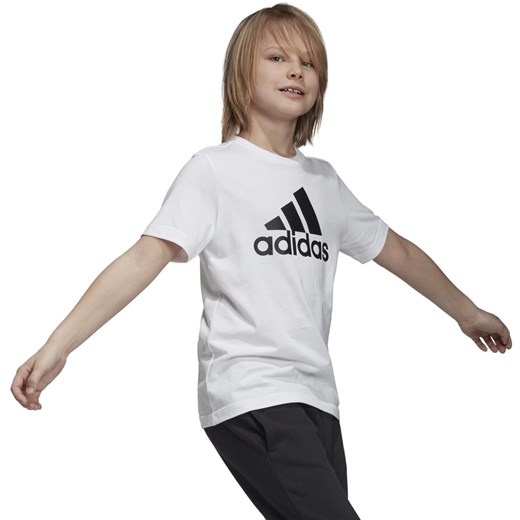 T-shirt chłopięce biały Adidas z napisem 