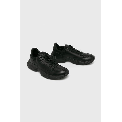 Czarne buty sportowe męskie Calvin Klein sznurowane skórzane 