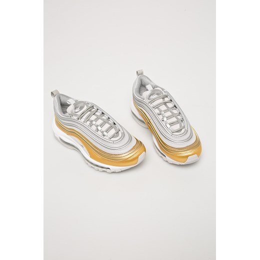 Buty sportowe damskie Nike Sportswear do biegania srebrne ze skóry 