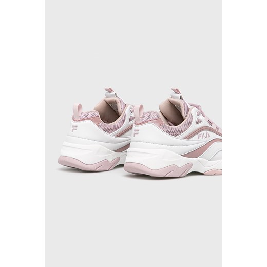 Fila sneakersy damskie ze skóry ekologicznej na platformie różowe sznurowane 