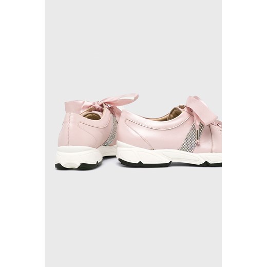 Buty sportowe damskie Baldowski różowe na wiosnę bez wzorów na platformie skórzane 
