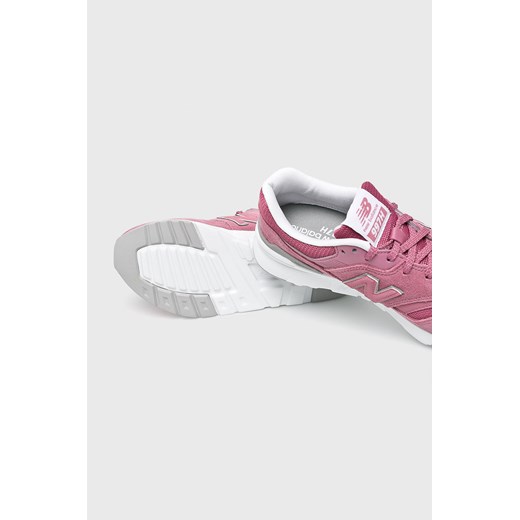 Buty sportowe damskie New Balance dla biegaczy z zamszu bez wzorów różowe płaskie 