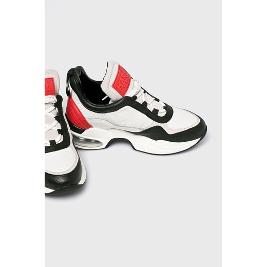 Buty sportowe damskie białe Karl Lagerfeld bez wzorów na platformie na wiosnę młodzieżowe 