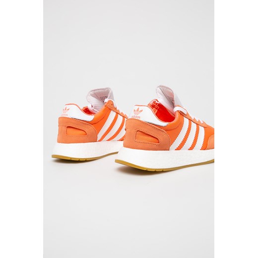 Pomarańczowe buty sportowe damskie Adidas Originals na płaskiej podeszwie zamszowe 