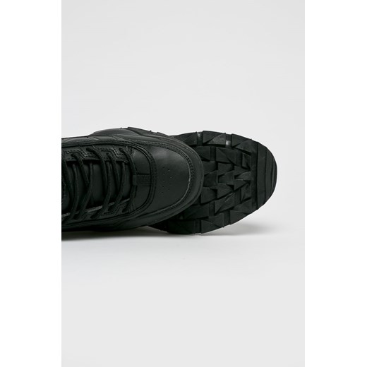 Buty sportowe damskie czarne Kappa na wiosnę sznurowane bez wzorów na platformie 