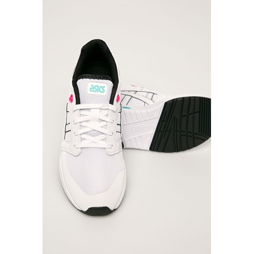 Buty sportowe damskie białe Asics tiger gładkie ze skóry ekologicznej sznurowane 