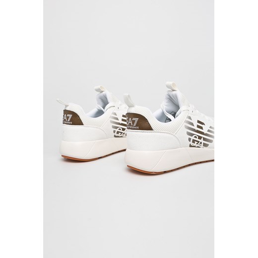 Emporio Armani buty sportowe damskie sznurowane białe na płaskiej podeszwie 