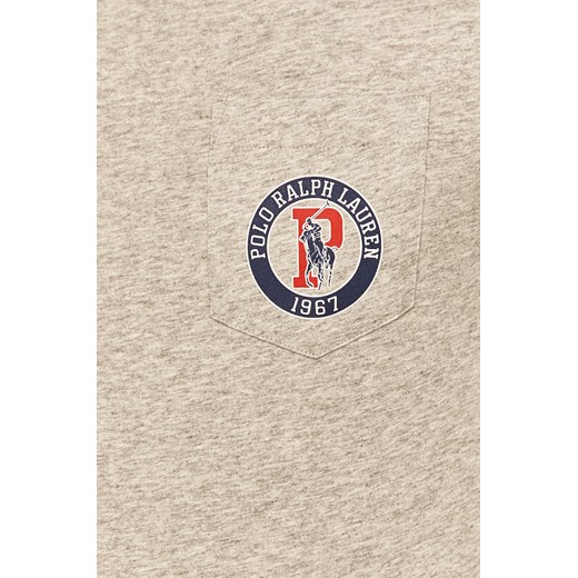 T-shirt męski szary Polo Ralph Lauren z krótkimi rękawami casualowy 