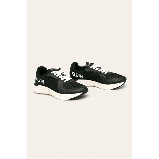 Buty sportowe damskie Calvin Klein sznurowane na platformie bez wzorów 