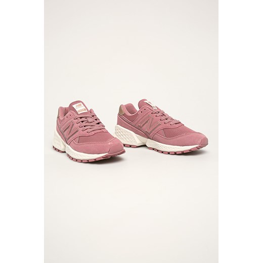 Buty sportowe damskie New Balance casualowe różowe bez wzorów skórzane sznurowane 
