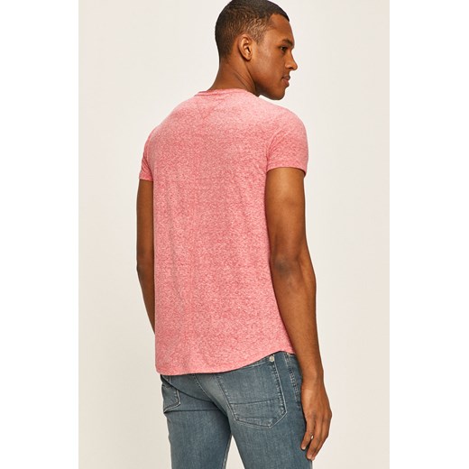 Różowy t-shirt męski Tommy Jeans z krótkim rękawem 