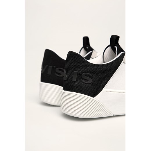 Buty sportowe damskie Levi's sznurowane bez wzorów ze skóry ekologicznej na platformie 