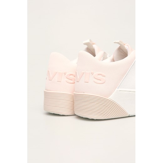 Buty sportowe damskie różowe Levi's na platformie sznurowane ze skóry ekologicznej 
