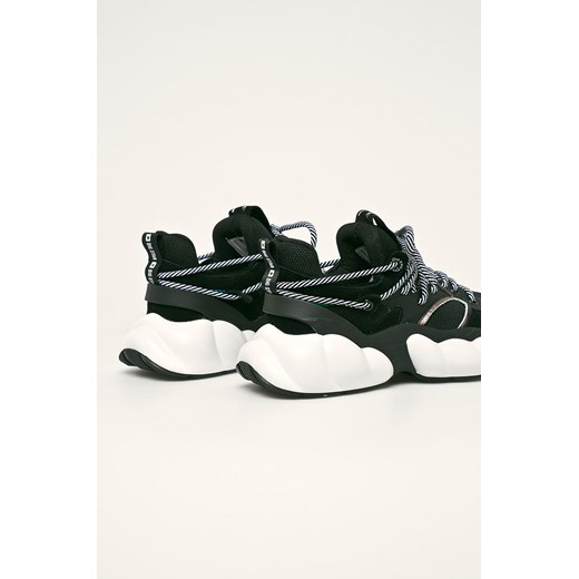 Buty sportowe damskie BIG STAR skórzane czarne bez wzorów na platformie 