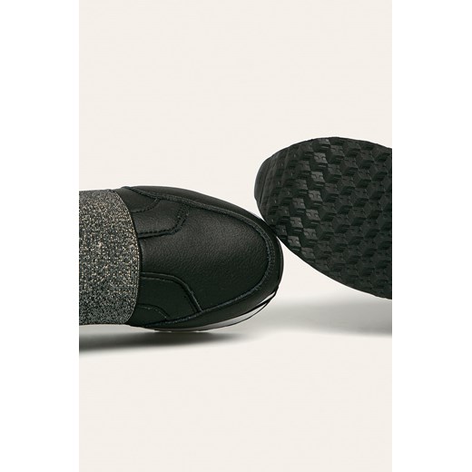 Buty sportowe damskie Tommy Hilfiger bez zapięcia czarne bez wzorów na platformie 