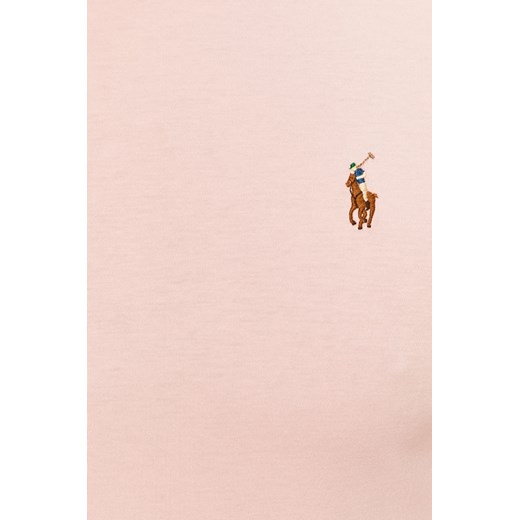 Różowy t-shirt męski Polo Ralph Lauren casual 