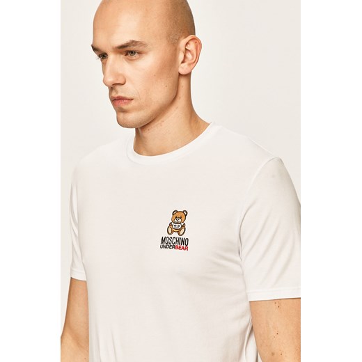 T-shirt męski Moschino biały z krótkimi rękawami 