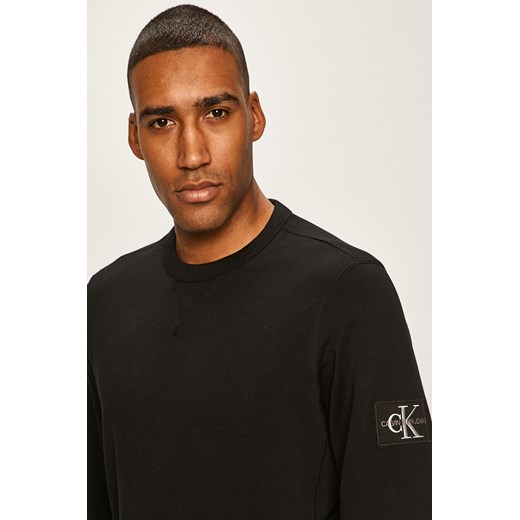 Bluza męska czarna Calvin Klein bez wzorów casual 