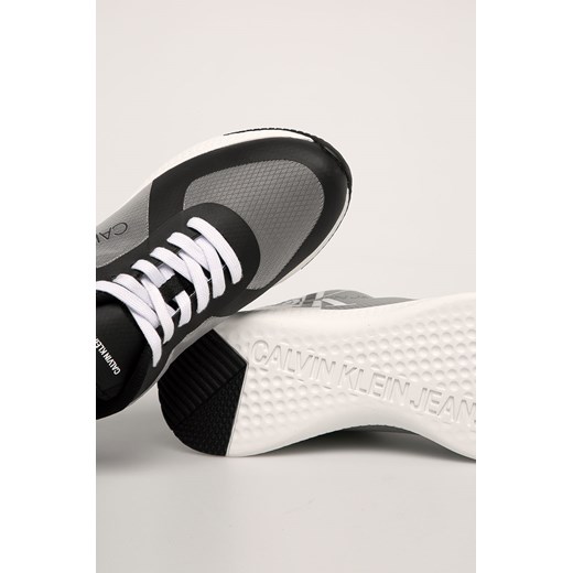 Buty sportowe damskie Calvin Klein czarne na wiosnę bez wzorów na płaskiej podeszwie 